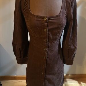 Madewell Chocolate Long Sleeve Dress